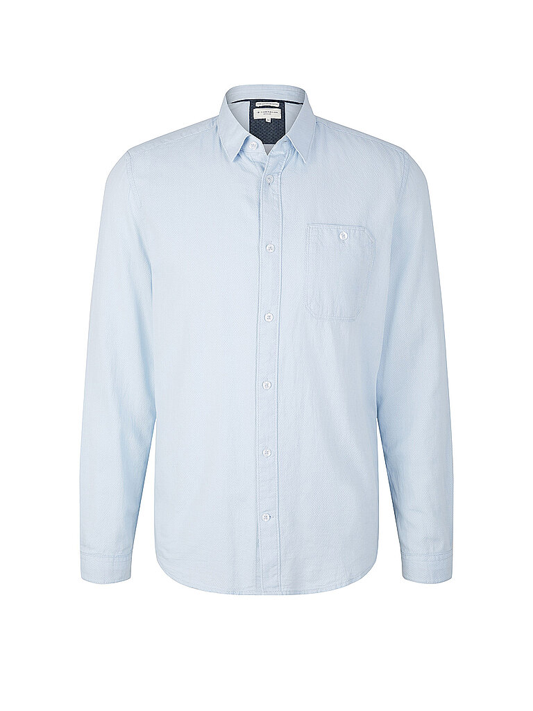 Tom Tailor Chemise à Manches Longues 1032342 Light Blue White Structure 2XL Homme